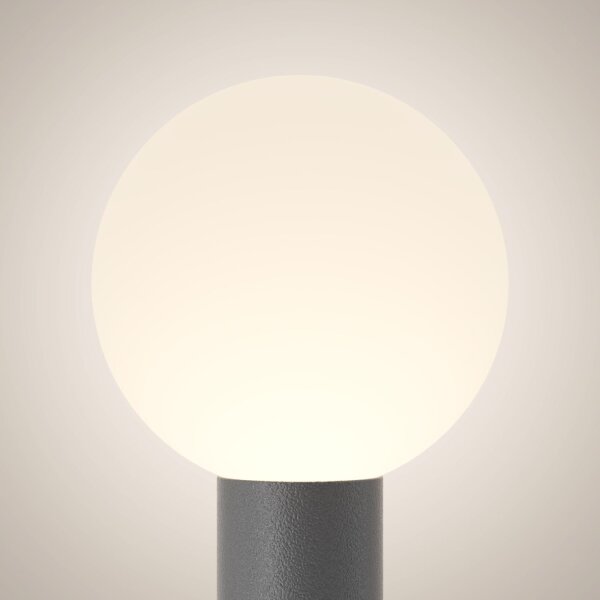 Stehlampe außen Aluminium E27 IP54 80 cm hoch Grau Weiß