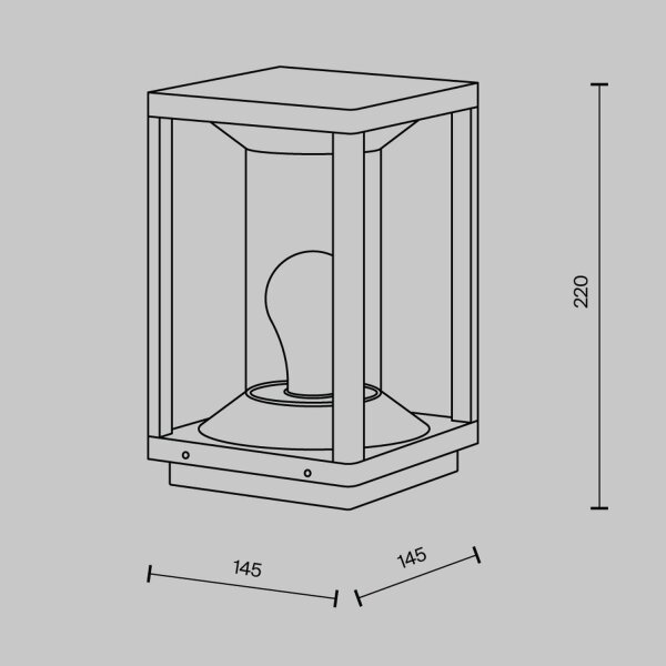 Pollerleuchte Aluminium E27 IP54 22 cm hoch Graphit