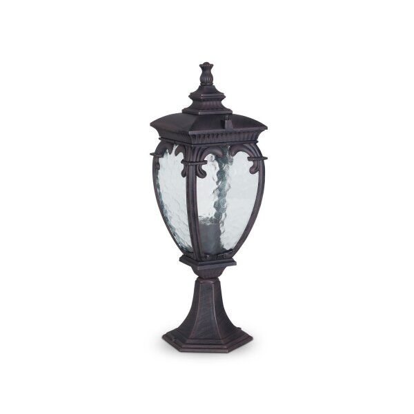 Sockelleuchte Aluminium Glas E27 IP44 48,5 cm hoch