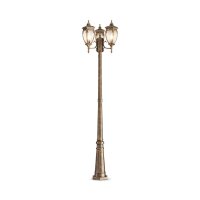 Kandelaber Aluminium Glas 239 cm IP44 in Gold antik E27