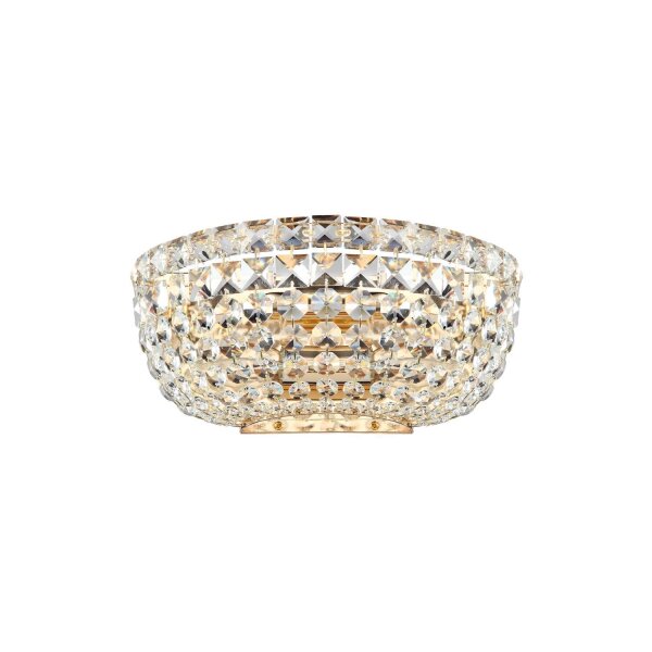 Wandleuchte Metall E14 B: 25,5 cm in Gold 2-flammig