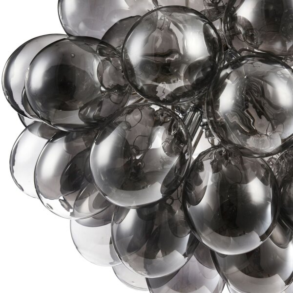 Pendelleuchte Rauchglas Metall G9 50 cm breit Modern
