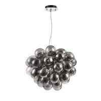 Pendelleuchte Rauchglas Metall G9 50 cm breit Modern