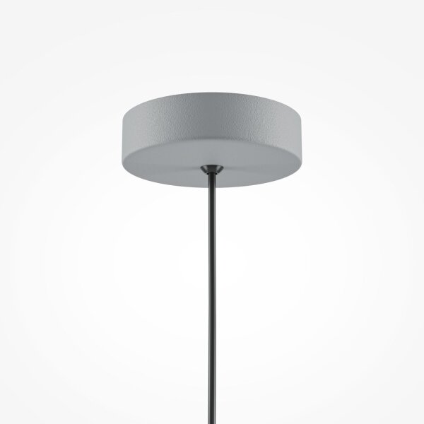 Hängelampe Metall E27 rund D: 35 cm H: max. 320 cm Grau