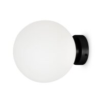 Spiegelleuchte Metall Glas rund Ø 20 cm Schwarz...