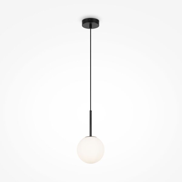 Hängeleuchte Metall Glas E14 Ø 15 cm rund Schwarz Weiß