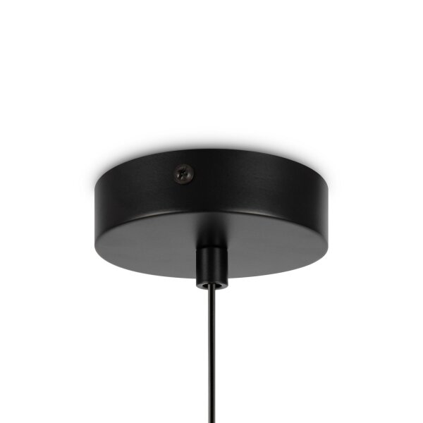 Hängeleuchte Metall Glas E14 Ø 15 cm rund Schwarz Weiß