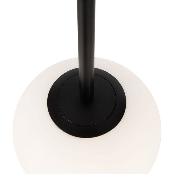 Hängeleuchte Metall Glas E14 Ø 15 cm rund Schwarz Weiß