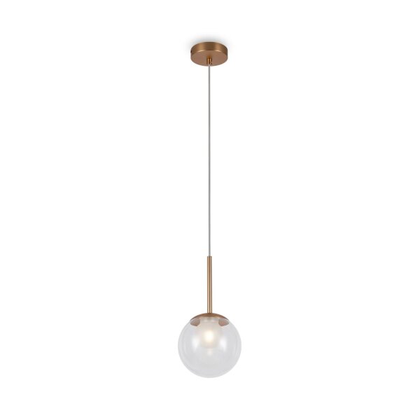 Hängelampe Metall Glas D: 15 cm rund H: max. 334 cm G9