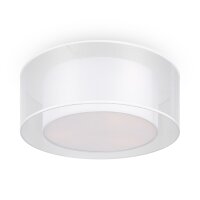 Deckenlampe Metall Stoff E27 rund D: 52 cm Wei&szlig; Modern
