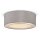 Deckenlampe Metall Stoff E27 Ø 52 cm Chrom Grau rund