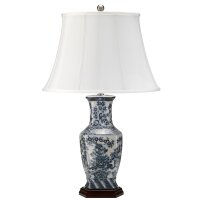 Nachttischlampe mit Stoff Schirm 56,5cm in Nickel Creme