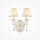 Wandleuchte Metall Stoff 35 cm hoch Beige Weiß E14