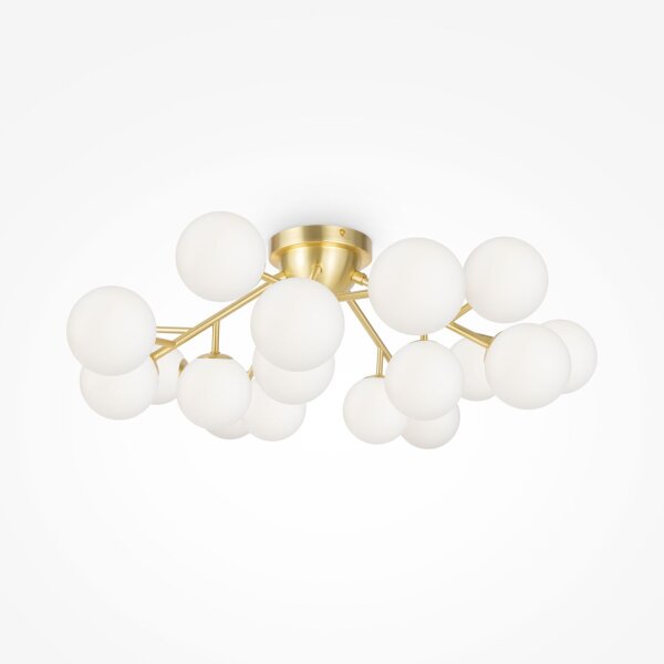 Deckenlampe Glas Metall G9 75 cm breit in Gold Weiß