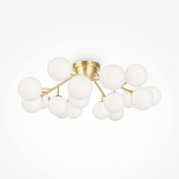 Deckenlampe Glas Metall G9 75 cm breit in Gold Weiß