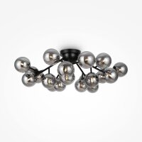 Deckenleuchte Metall Rauchglas B: 75 cm G9 Kugel Schirm