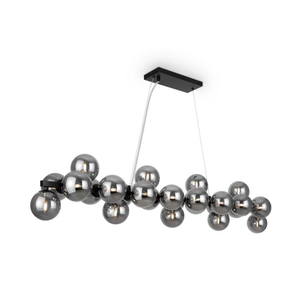 Pendelleuchte Rauchglas Metall G9 H: max. 133,9 cm
