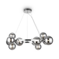 Pendelleuchte Metall Rauchglas G9 B: 67 cm Kugelschirm