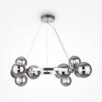 Pendelleuchte Metall Rauchglas G9 B: 67 cm Kugelschirm