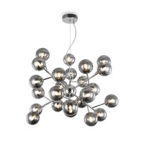 Pendelleuchte Metall Rauchglas B: 65 cm Chrom Rauchgrau