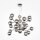 Pendelleuchte Metall Rauchglas B: 65 cm Chrom Rauchgrau