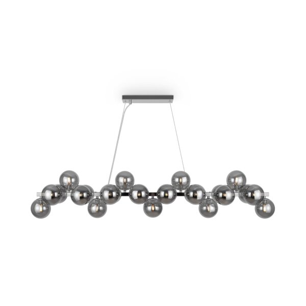 Hängeleuchte Metall Rauchglas H: max. 133,9 cm G9 HILDA