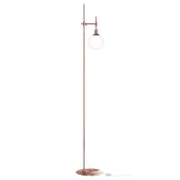 Stehleuchte Metall Glas 155 cm in Messing Wei&szlig; E14 JANA