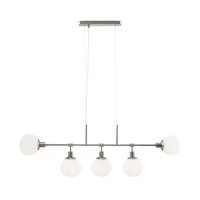 Hängeleuchte Metall Glas H: max. 149,3 cm Nickel...