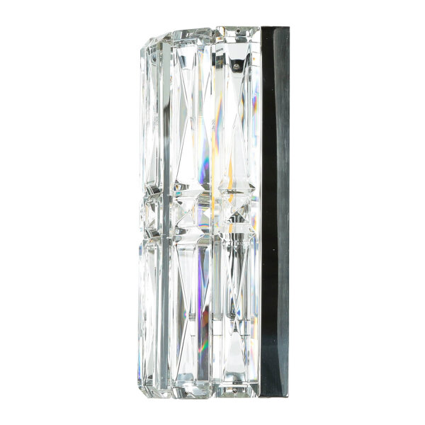 Wandlampe Metall Glas 25 cm hoch Chrom E14 länglich