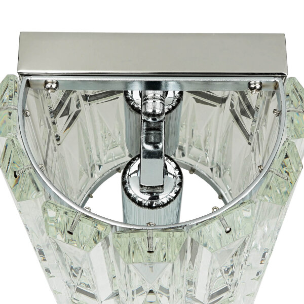 Wandlampe Metall Glas 25 cm hoch Chrom E14 länglich
