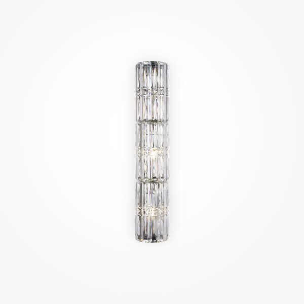 Wandleuchte Metall Glas E14 H: 75,2 cm Chrom 3-flammig