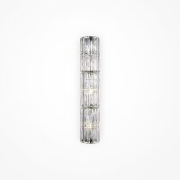 Wandleuchte Metall Glas E14 H: 75,2 cm Chrom 3-flammig