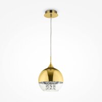 Hängeleuchte Metall Glas E27 D: 20 cm rund in Gold JOY