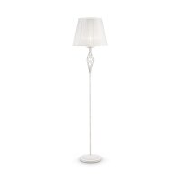 Stehlampe Metall Stoff 165 cm in Shabby Weiß Gold...