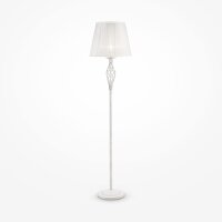 Stehlampe Metall Stoff 165 cm in Shabby Weiß Gold...