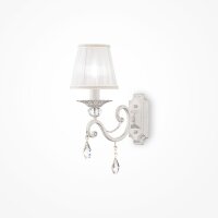 Wandlampe Metall Stoff H: 39 cm E14 Klassisch LILJA