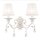 Wandlampe Metall Stoff E14 in Shabby Weiß Gold Weiß