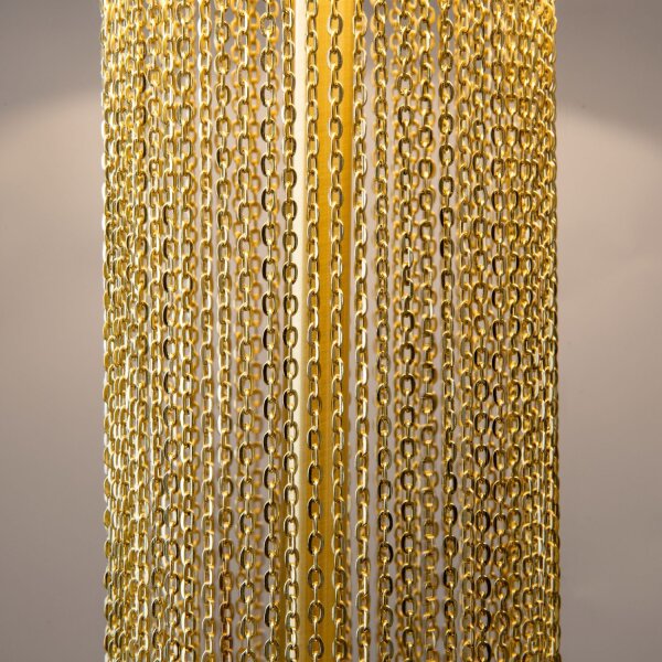 Nachttischleuchte Edelstahl Stoff 47 cm in Gold Weiß