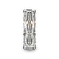 Tischlampe Metall rund Ø 20 cm 58 cm Chrom E14 Art...