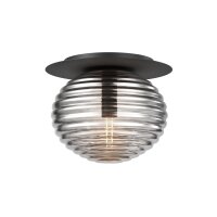 Deckenleuchte Metall Rauchglas Ø 35 cm rund E27...