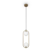 Hängelampe Metall Glas H: max. 204 cm in Messing...