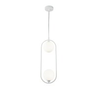 Pendelleuchte Metall Glas G9 H: max. 204 cm Weiß...