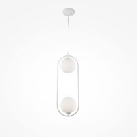 Pendelleuchte Metall Glas G9 H: max. 204 cm Weiß...