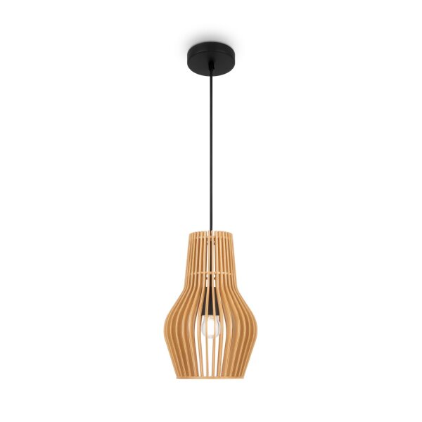 Hängelampe Metall Holz D: 20 cm H: max. 333,5 cm E27