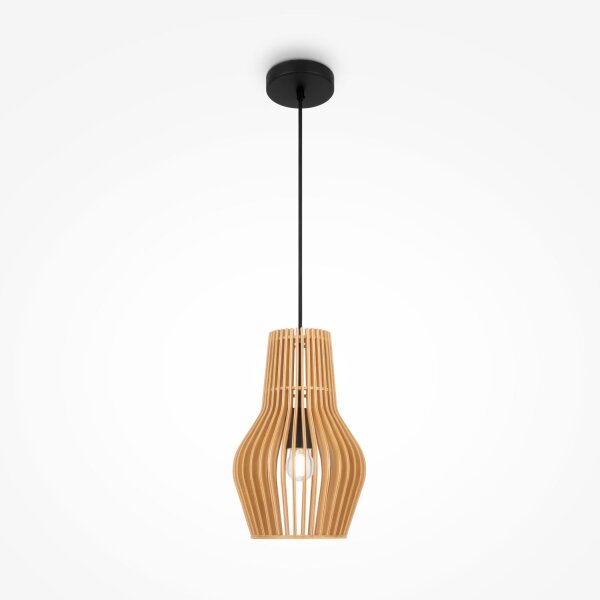 Hängelampe Metall Holz D: 20 cm H: max. 333,5 cm E27
