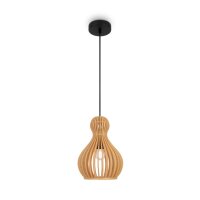 Pendelleuchte Metall Holz Ø 20 cm rund H: max....