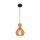 Pendelleuchte Metall Holz Ø 20 cm rund H: max. 329,5 cm