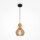 Pendelleuchte Metall Holz Ø 20 cm rund H: max. 329,5 cm