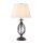 Tischlampe mit Stoffschirm Schwarz Creme Rustikal