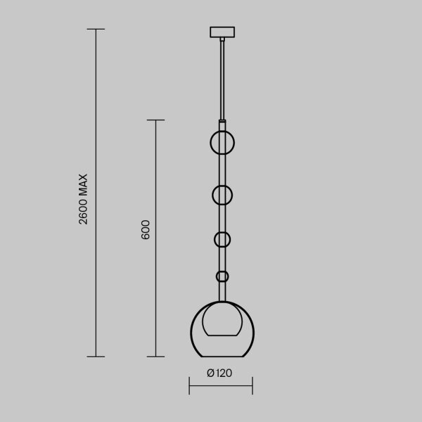 Hängelampe Metall Glas GU10 D: 16 cm H: max. 362,5 cm
